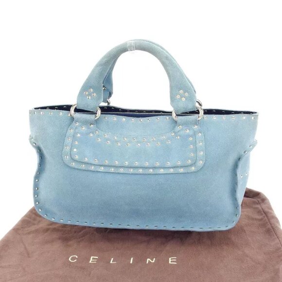 Celine Handbag Blue Silver Woman Authentic Used - Picture 1 of 5